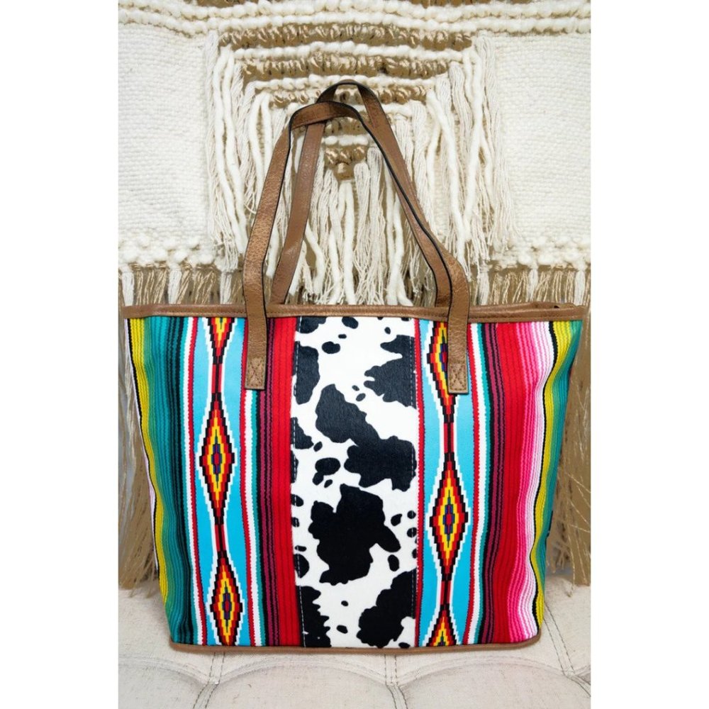 Aztec Cow Tote Bag Brand New - Picture 1 of 1